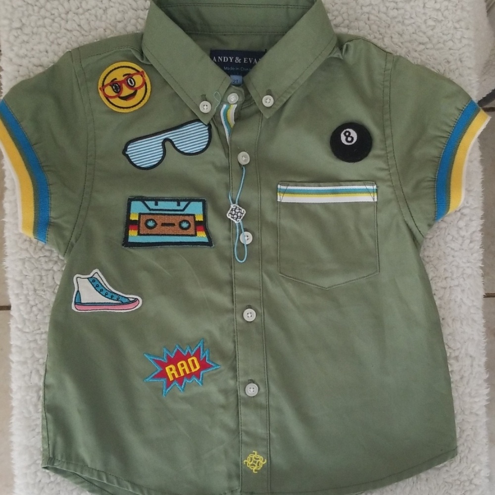 NWOT Andy &Evan Unisex Patch Button Up